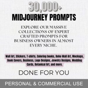 30,000+ Midjourney Prompts Bundle (With MRR)