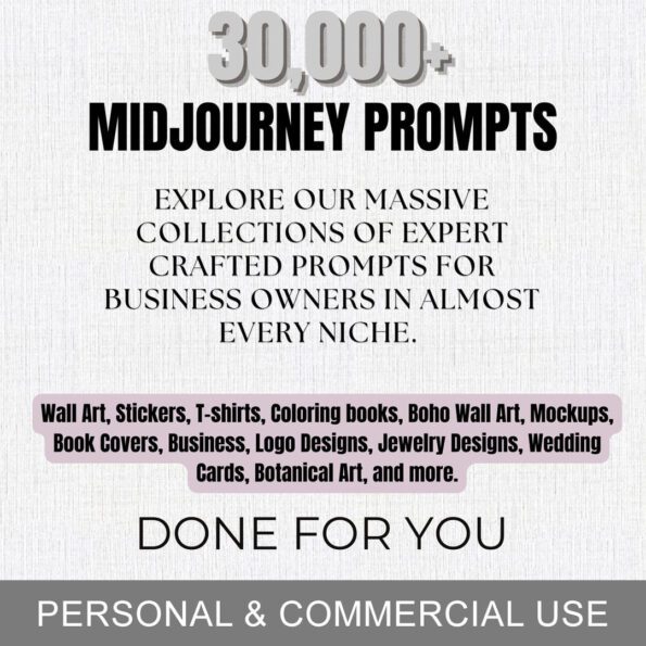 30,000+ Midjourney Prompts Bundle (With MRR) - Image 2
