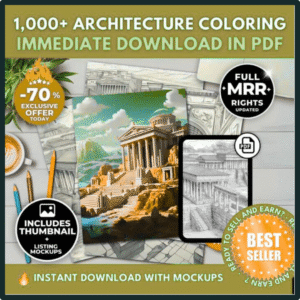 1,000+ Architecture Coloring Pages (With Full MRR Rights!)