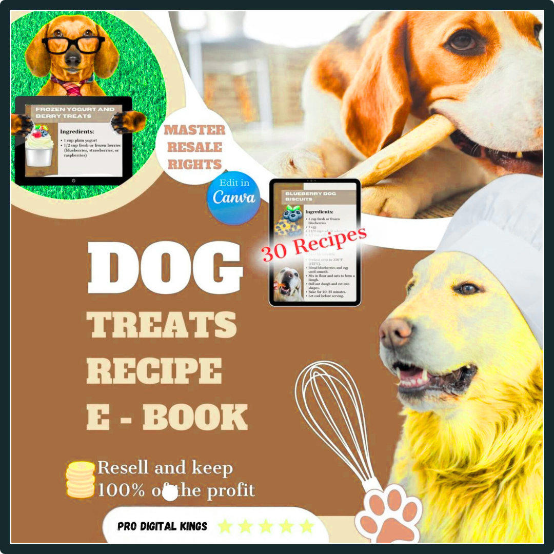 30 Homemade Dog Treats Recipe Book | MRR + PLR