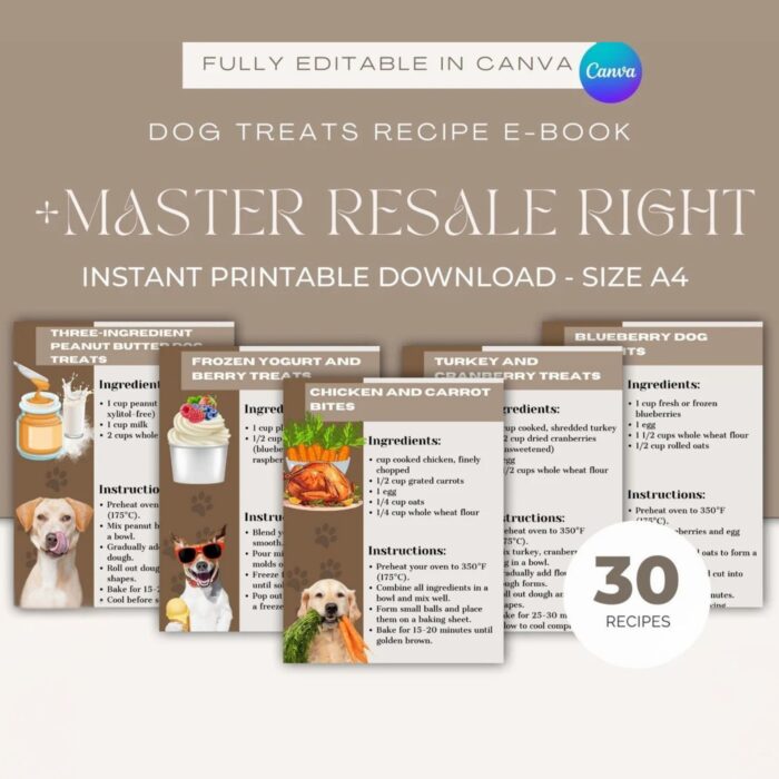 30 Homemade Dog Treats Recipe Book | MRR + PLR - Image 2