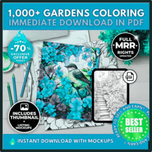 1000+ Garden Coloring Pages Mega Pack | MRR Rights Included