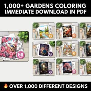 1000+ Garden Coloring Pages Mega Pack | MRR Rights Included