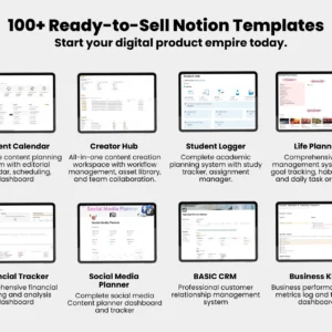 200+ Notion Template Bundle (PLR + MRR)