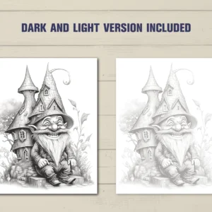 50 Enchanted Gnomes Coloring Book